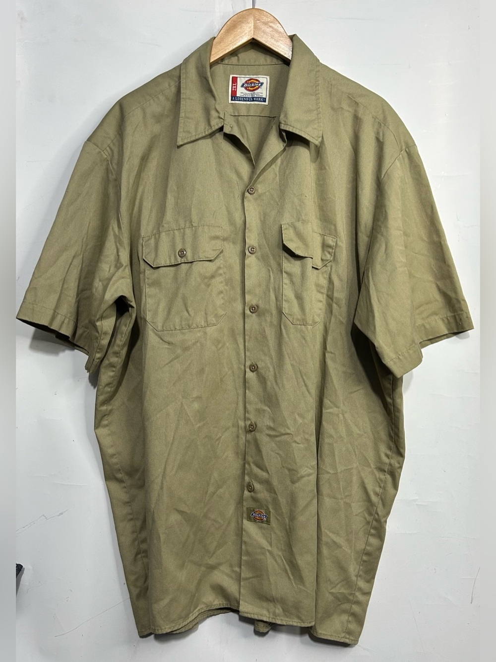 5 for $25🔥Dickies Tan Button Front Work Shirt 2XL